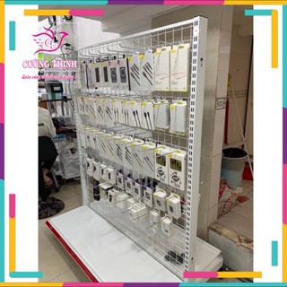  Kệ đôi lưới móc treo   cao 1m8 x dài 1m2   tặng kèm 10 móc treo 15cm 