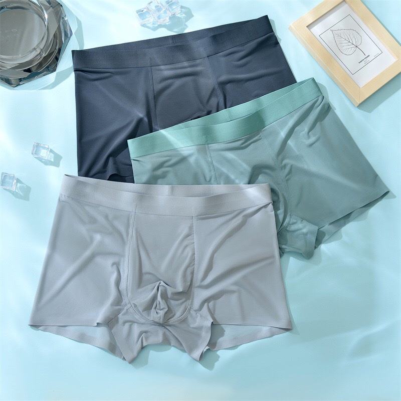 Quần Lót Boxer Nam Lụa Băng 120S Cao Cấp Mát Lạnh Kháng Khuẩn