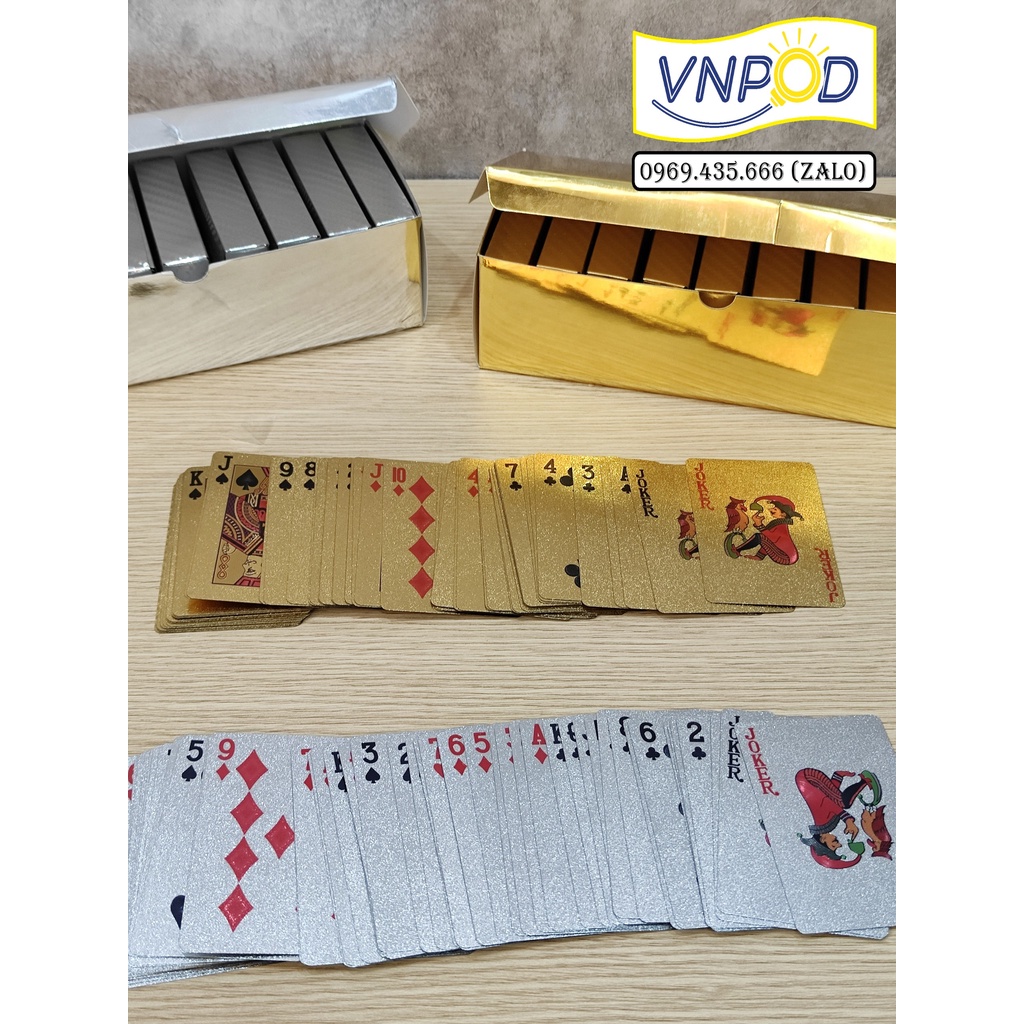 Bộ Bài Tây Mạ Vàng, Mạ Bạc Cao Cấp