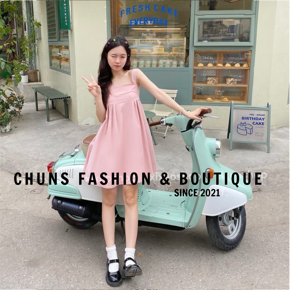 Váy babydoll kaki dáng ngắn hàn quốc Chuns Fashion
