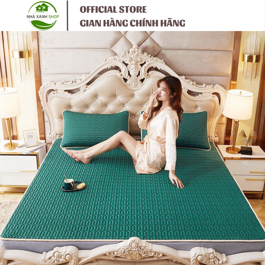 Chiếu điều hoà cao su non Tencel Latex, bộ chiếu điều hoà tặng kèm 2 vỏ gối chất liệu cao cấp 3 lớp hàng loại 1 nặng 2kg