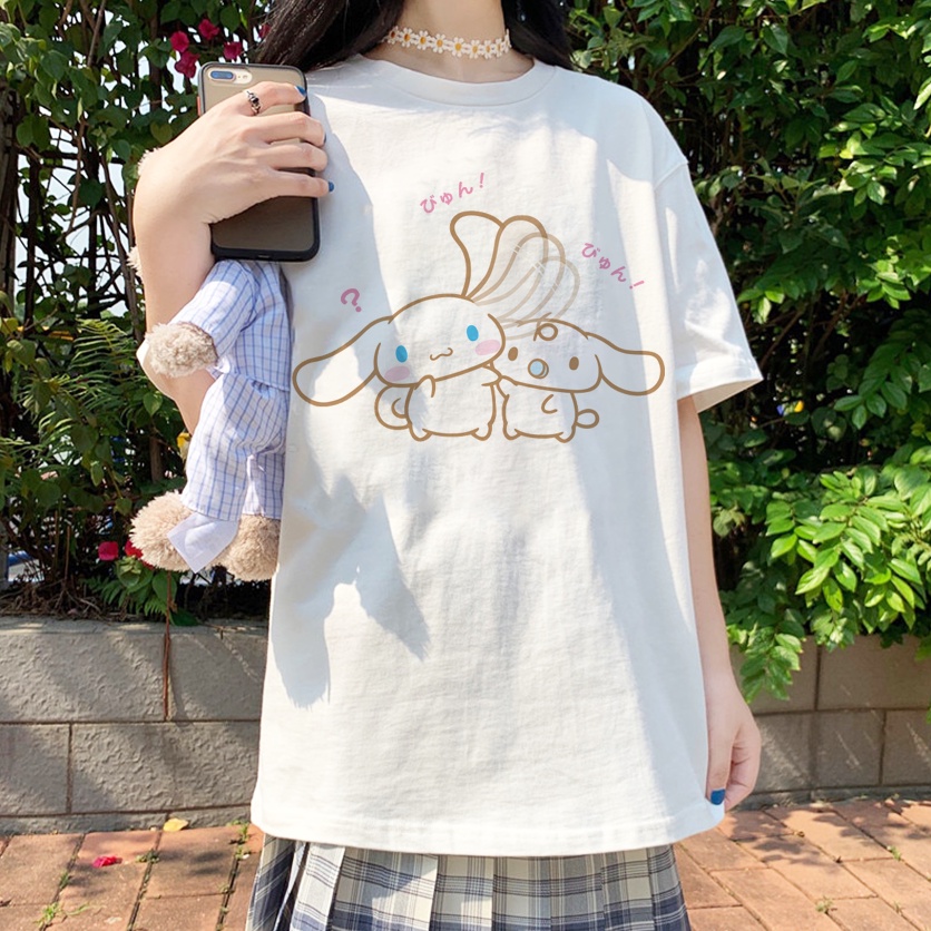 Áo Thun Hoạt Hình Cinnamoroll Thời Trang Unisex Nam Nữ