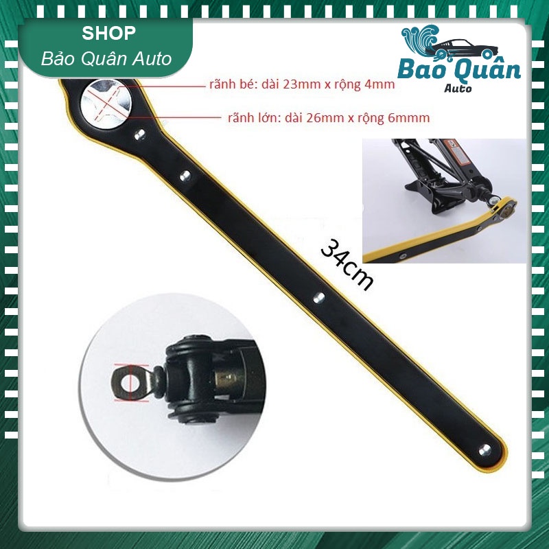 Tay kích lốp ô tô loại rãnh chữ thập thay thế tay quay loại cũ kèm miếng thép chuyển đổi