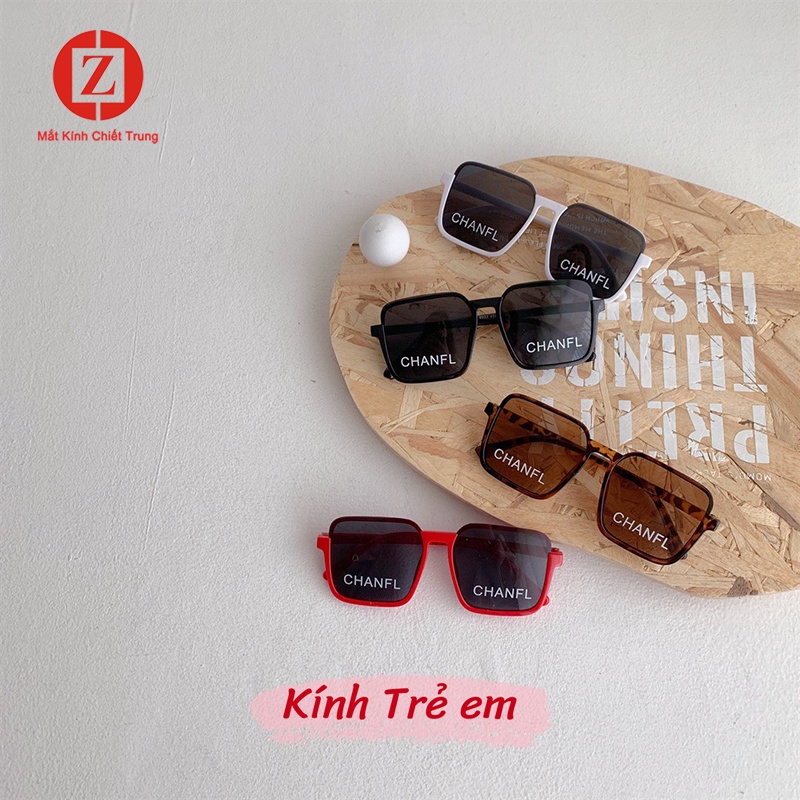 Kính hoạt hình cho bé Phong Cách Hàn Quốc Form Vuông sành điệu thương hiệu Chanfl cao cấp mã H8833