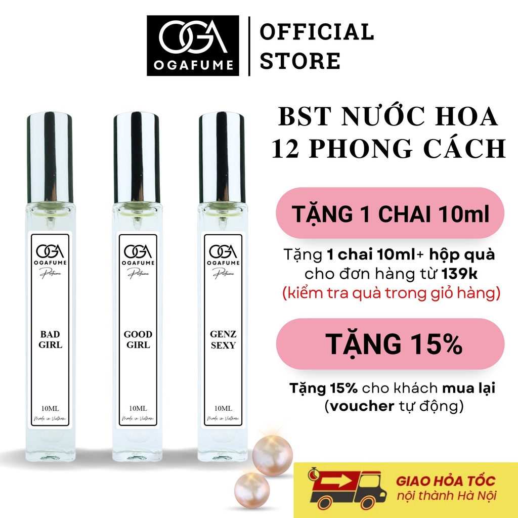 Tinh Dầu Nước Hoa Ogafume Cá Tính, Ngọt Ngào, Gợi Cảm, Sang Trọng, Dạng Xịt 10ml