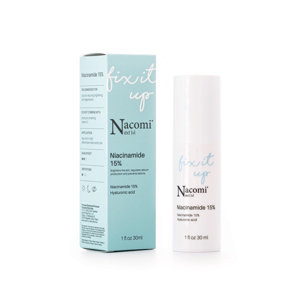 Serum Dưỡng Sáng Ngừa Thâm Mụn Nacomi - Niacinamide 15% 20% Ba Lan 30ml