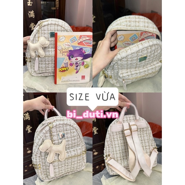 Balo Vải Dạ 2 Màu Bao Đẹp Tặng Kèm Móc Khoá