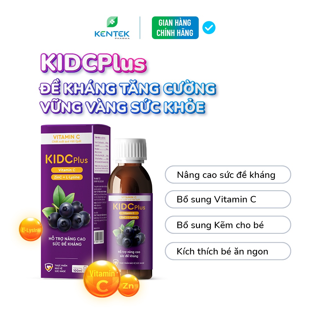 Siro KID C Plus chai 100ml + Siro Prosbee chai 100ml | Bổ sung kẽm, vitamin C và giảm ho cho bé