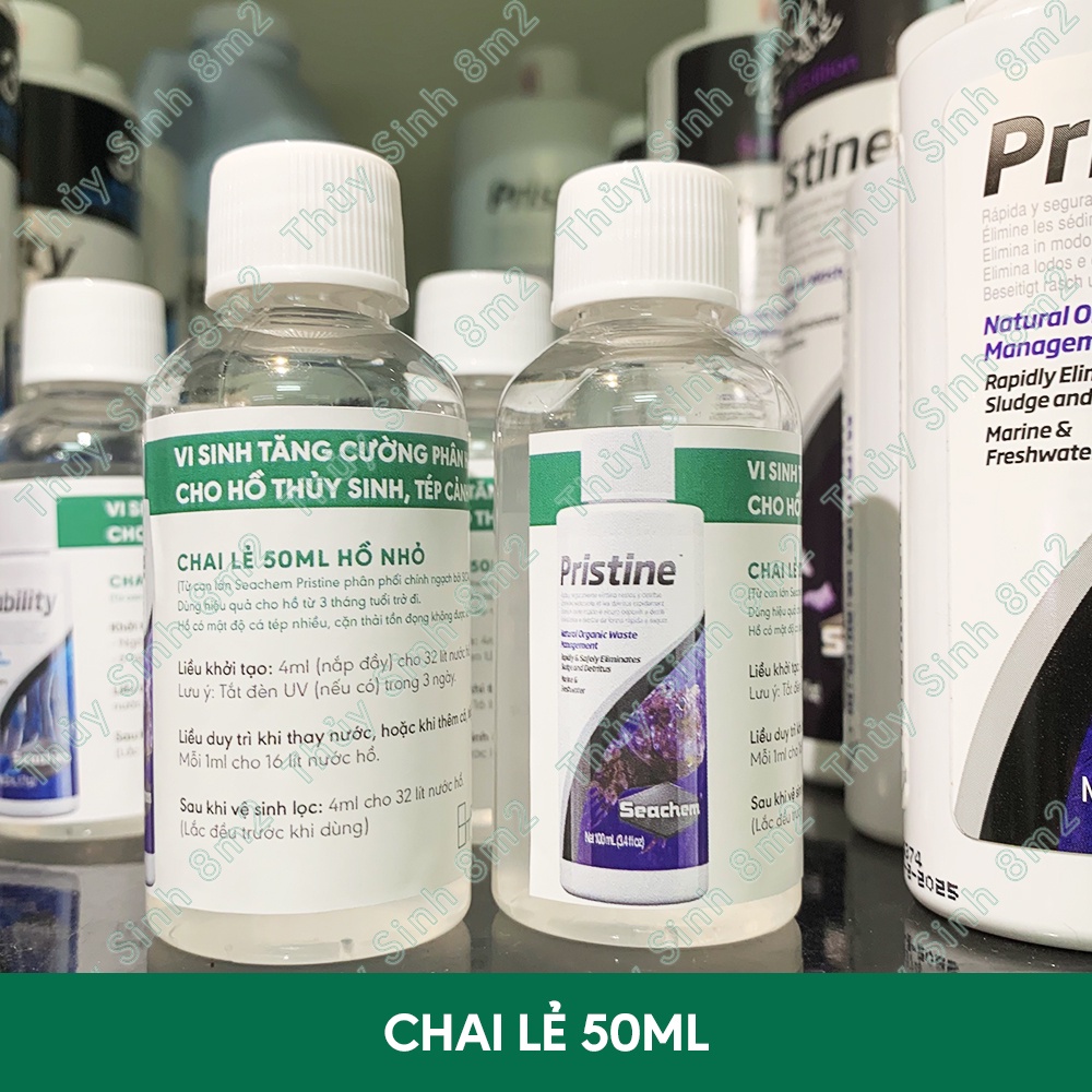 Cặp Vi Sinh SEACHEM Stability Và Pristine Cao Cấp Cho Hồ Cá, Tép Thủy Sinh | 8m2