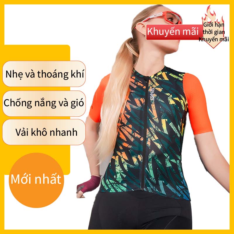 Áo đua xe đạp ngắn tay thấm hút mồ hôi nhanh cho nữ