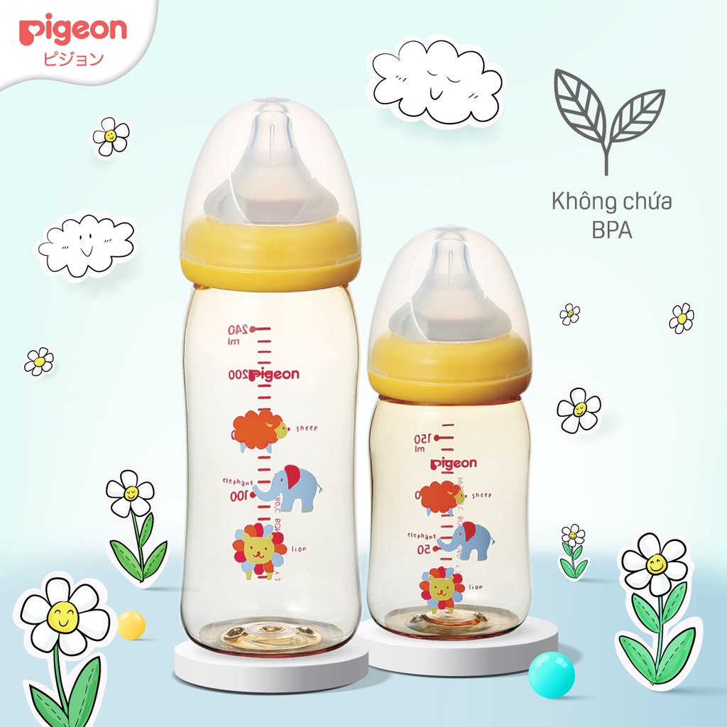 Bình Sữa PPSU Plus Hình Thú Pigeon 160ml/240ml