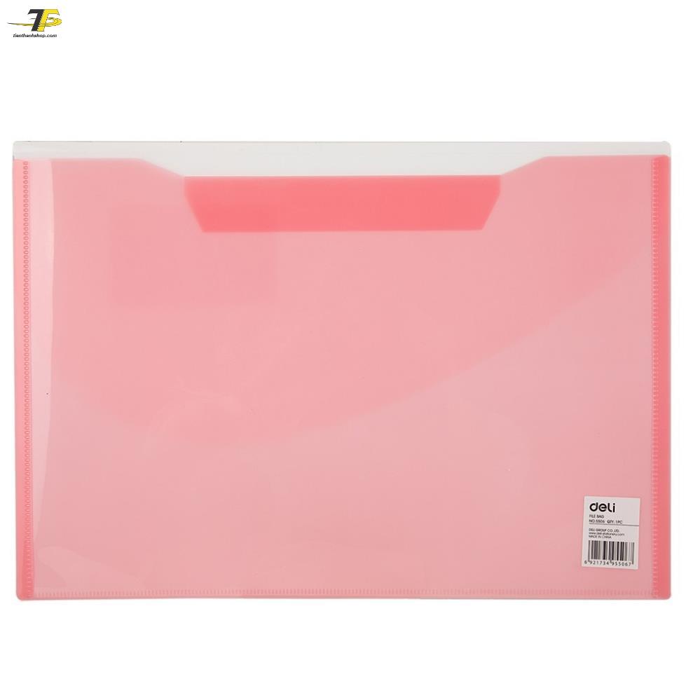 Túi hồ sơ A4 Deli, Đỏ/Cam/Xanh dương/Tím/Xanh lá cây - 1 chiếc - E5506