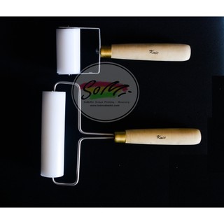 Cây lăn nhựa lăn bột, lăn keo bằng nhựa tay cầm gỗ sườn Inox kích thước 10cm, 15cm, 20cm