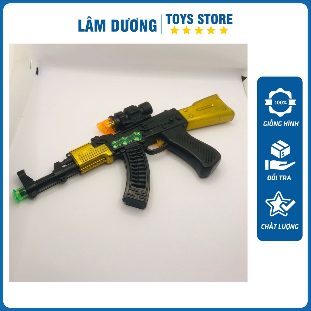 Súng nhựa chạy pin AK 47 phát đèn nhạc cho bé trai đồ chơi trẻ em LÂM DƯƠNG TOYS