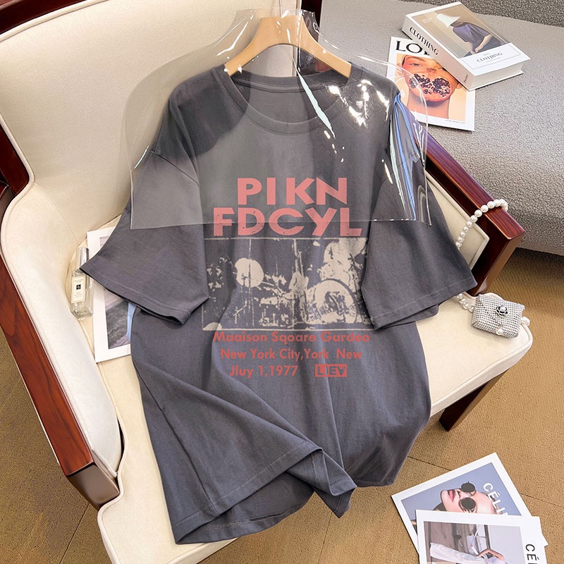 Áo Thun HIIXIIVI 100% Cotton Tay Ngắn Dáng Suông In Họa Tiết Trẻ Trung Thời Trang Unisex Size 5XL