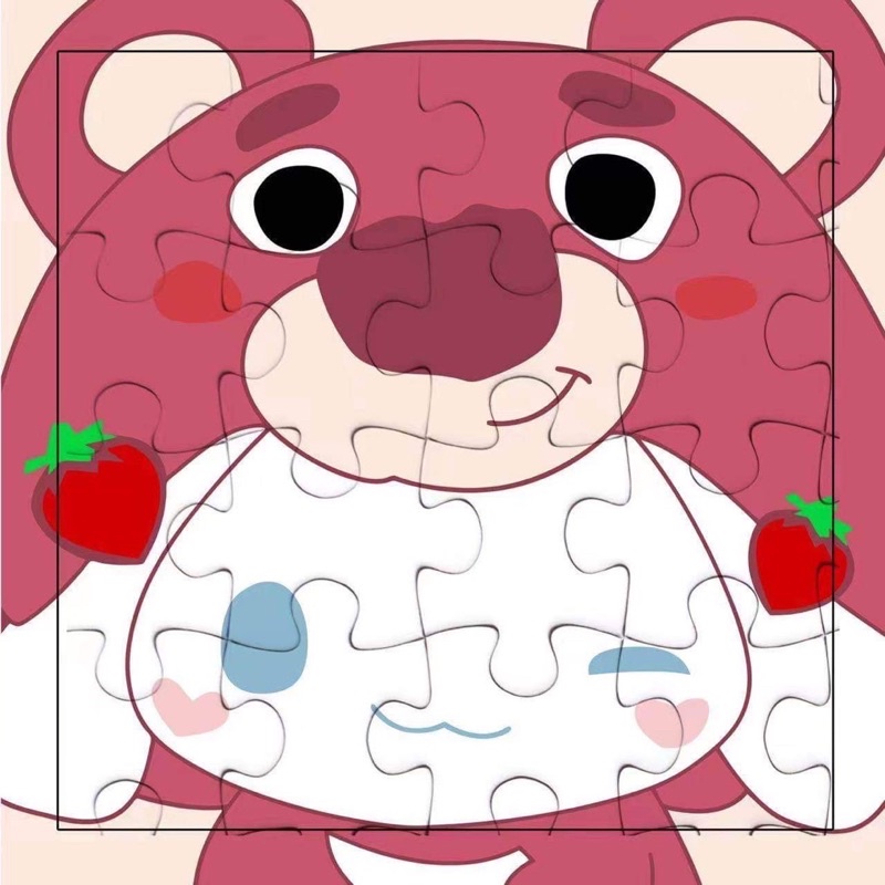 Tranh Ghép Hình Cute 15x15  Mẫu Gấu Dâu, Hellokitty, Kuromi, Cinnamoroll Cho Bé