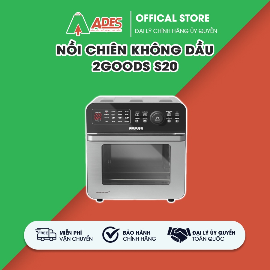 [HÀNG CHÍNH HÃNG] ✔️Nồi chiên không dầu điện tử 2Good Vortex S20  ✔️ 16 chức năng ✔️ BẢO HÀNH 12 THÁNG