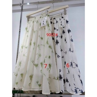 Chân váy lụa hoa midi QC siêu xinhh