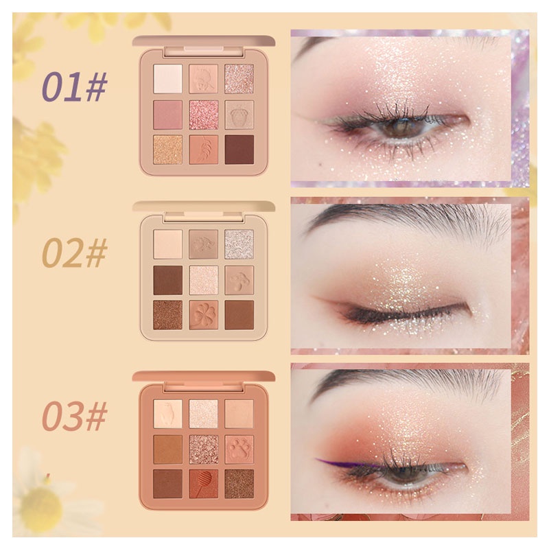 Bảng mắt 9 màu trang trí hình thêu dễ thương NOVO 5419