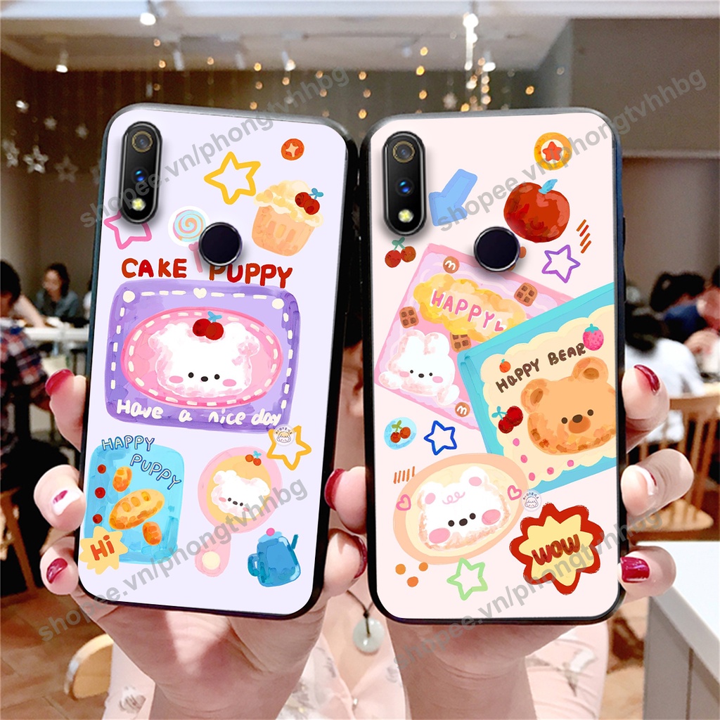 Ốp lưng Realme 3 / Realme 3 Pro GẤU DÂU chi bi hoạt hình cute siêu rẻ