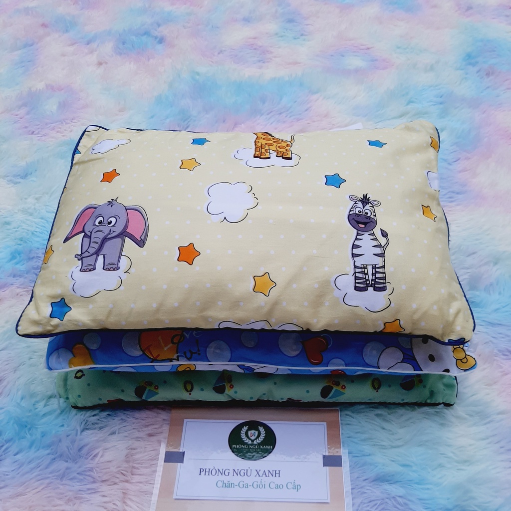 Gối cho bé sơ sinh Muji 25x40 cho trẻ em từ 0-3 tuổi 100%Cotton hàng chính hãng Phòng Ngủ Xanh thấm hút mồ hôi cực tốt