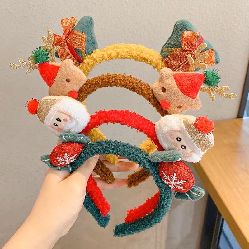 Băng đô cài tóc lông cừu Noel dễ thương cho bạn gái