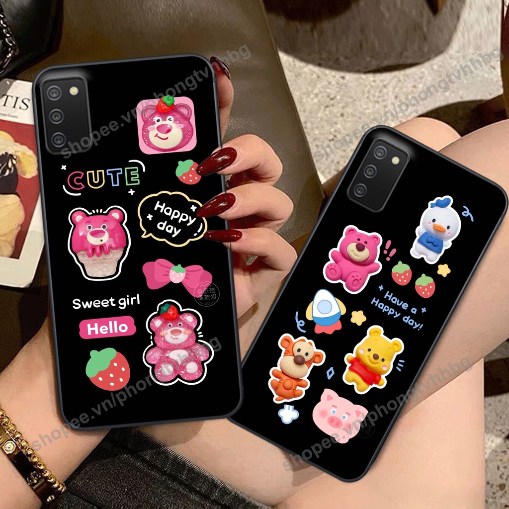 Ốp lưng Samsung A02s / A03s GẤU DÂU chi bi hoạt hình cute siêu rẻ
