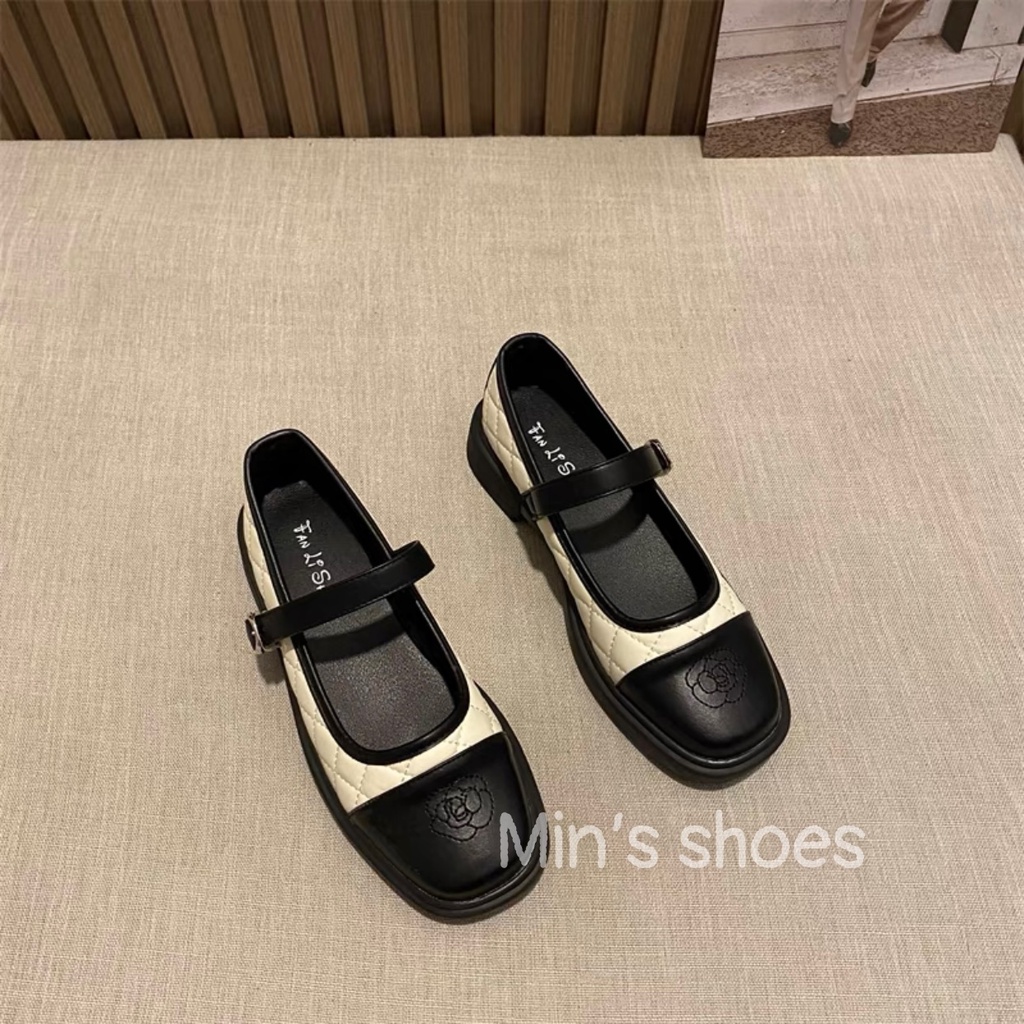 Min's Shoes - Giày Mary Jane Hoạ Tiết Hoa Hồng Da Mềm Cao Cấp V258