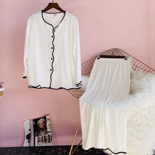 Bộ đồ ngủ lụa dài tay - pijama mềm mịn, có túi quần
