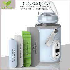 Túi Hâm Và Ủ Bình Sữa Di Động Thông Minh LaVita Bằng Da Cao Cấp,Có 6 Mức Điều Chỉnh Nhiệt Độ,bảo hành 1đổi1 khi có lỗi