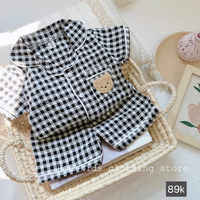 Pijama Cho Bé  GIN KIDS STORE Bộ Cộc Tay Pijama Cho Bé Cho Bé Trai,Bé Gái, Chất Liệu Pima, đũi, xốp, 10-22kg