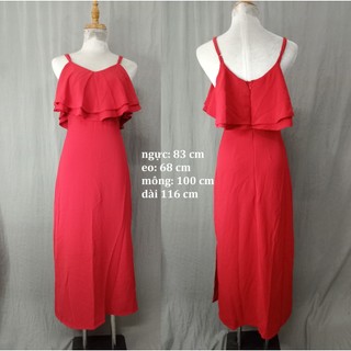 Đầm maxi voan 2 dây bèo ngực