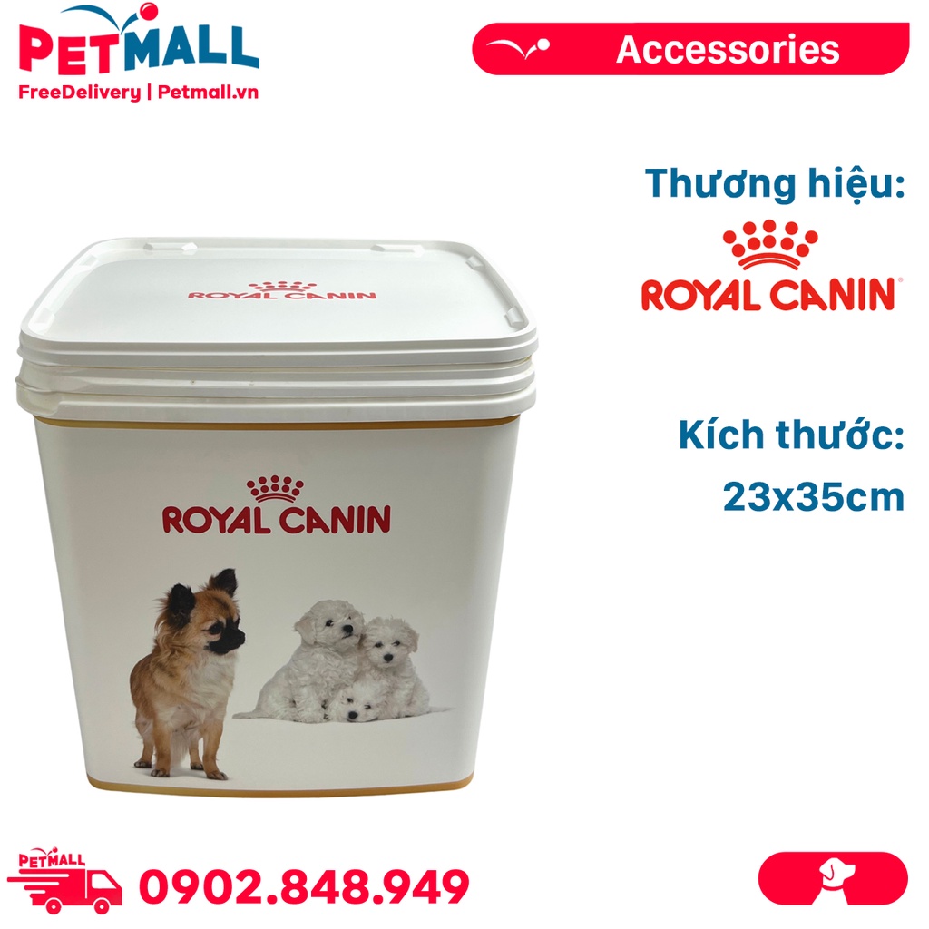 Thùng đựng thức ăn Royal Canin 4kg - Size 23x35cm- Hình chó Petmall