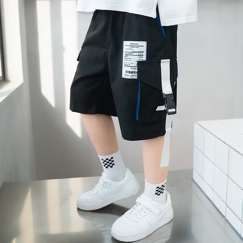 Quần Đùi Cotton Dáng Rộng Có Túi Dành Cho Bé Trai