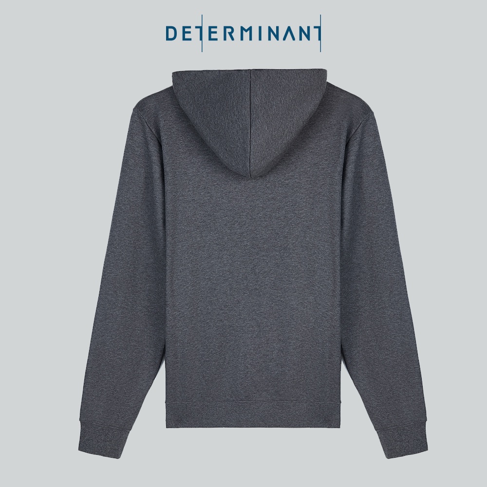 Áo khoác nam đa năng DETERMINANT mũ liền - kháng khuẩn - ngăn mùi - Hoodie dây kéo - vải da cá - form unisex - Màu xám