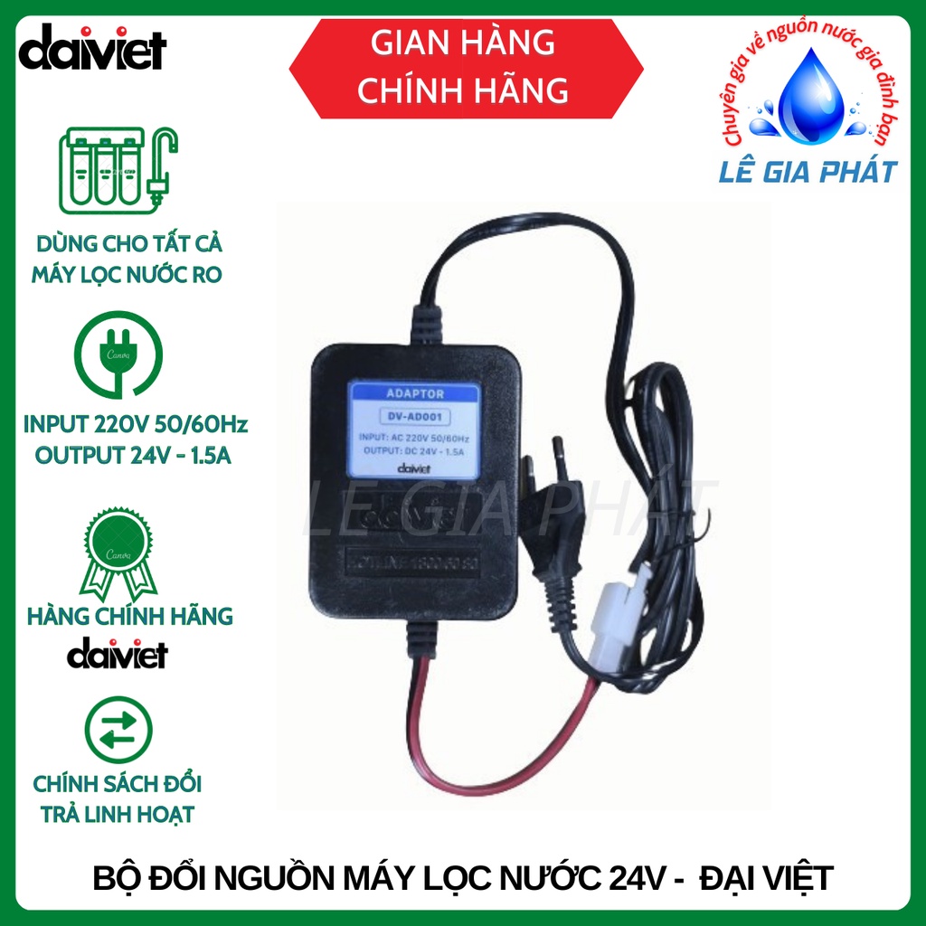 Bộ Đổi Nguồn Máy Lọc Nước RO 24V ADAPTER  Đại Việt Có Giắc Cắm