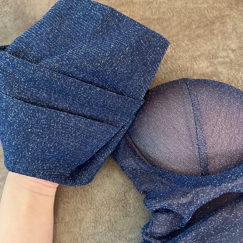 Đầm Kim Tuyến Cúp Ngực Tay Bồng