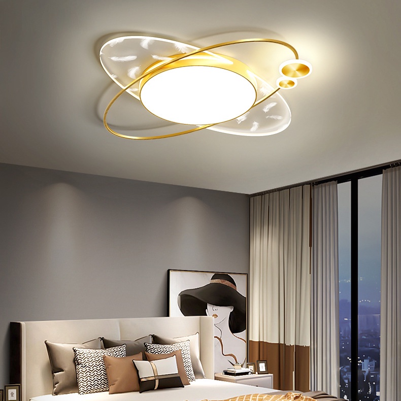 Đèn Ốp Trần Trang Trí Phòng Khách, Phòng Ngủ  ATH LIGHTING Loại Đèn Ốp Thạch Cao 3 Chế Độ Sáng Có Kèm Điều Khiển Từ Xa