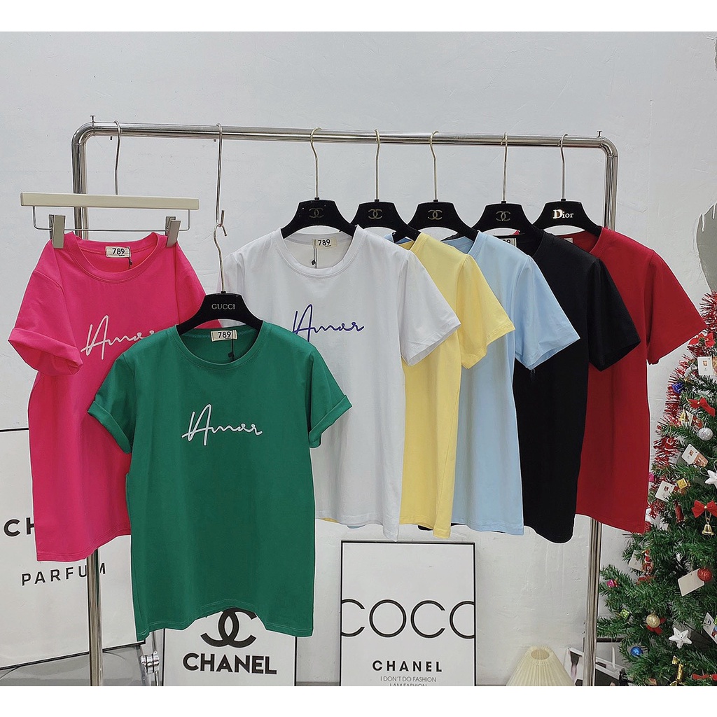 Áo thun thái nữ from vừa cổ tròn chất thun cotton thái AMOR YOHOMI mã AT002 dưới 60kg