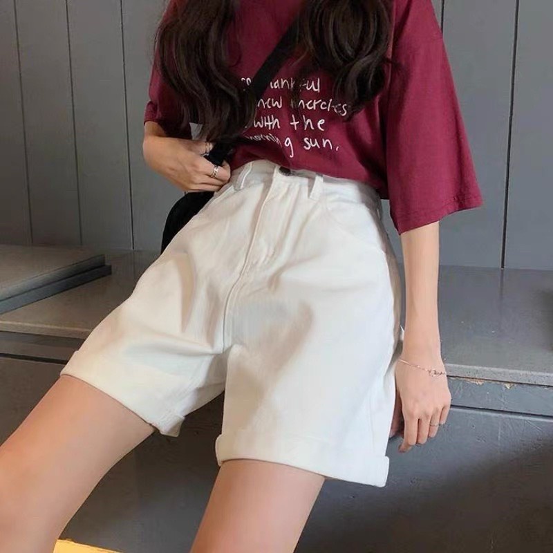 Quần Short Ngố Kaki Trơn Bomclothing ulzzang Ống Rộng Có Bigsize