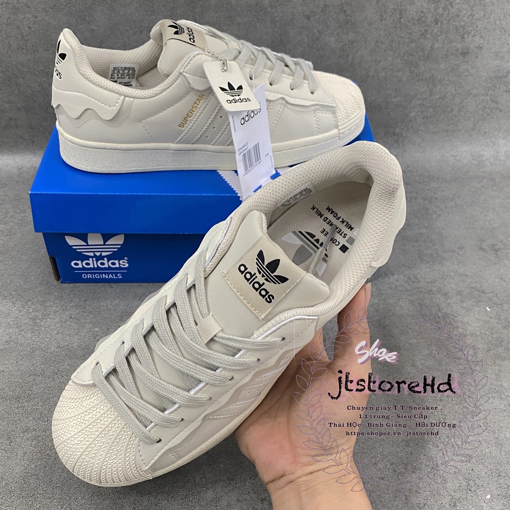 Giày Adidas superstar, Das Sò, Màu trắng bản S.C 2022 đẹp full box - bill giấy gói