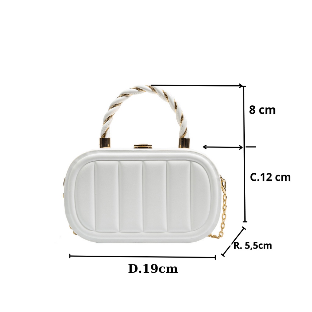 Túi xách nữ cốp cầm tay đeo chéo đeo vai quai xoắn da pu cao cấp dự tiệc đi chơi sang chảnh TX-220A