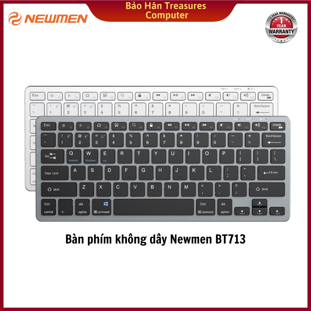 Bàn phím không dây (Dual Mode 2.4Ghz/Bluetooth 5.0) Newmen BT713 - Hàng Chính Hãng