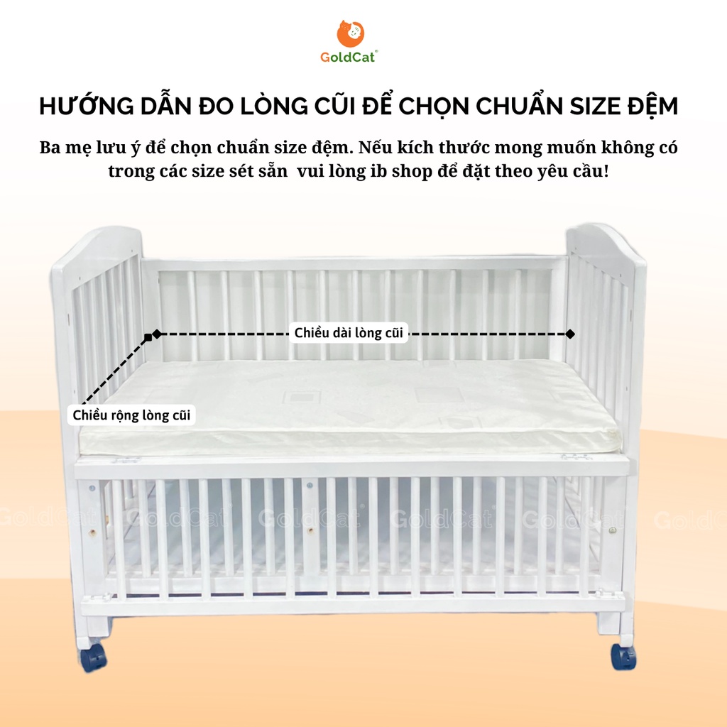 [HOTDEAL]Đệm Cũi Cho Bé Sơ Sinh GOLDCAT Dày 5cm Giúp Bé Ngủ Ngon Và Phát Triển Xương Toàn Diện, Kích Thước Đa Dạng