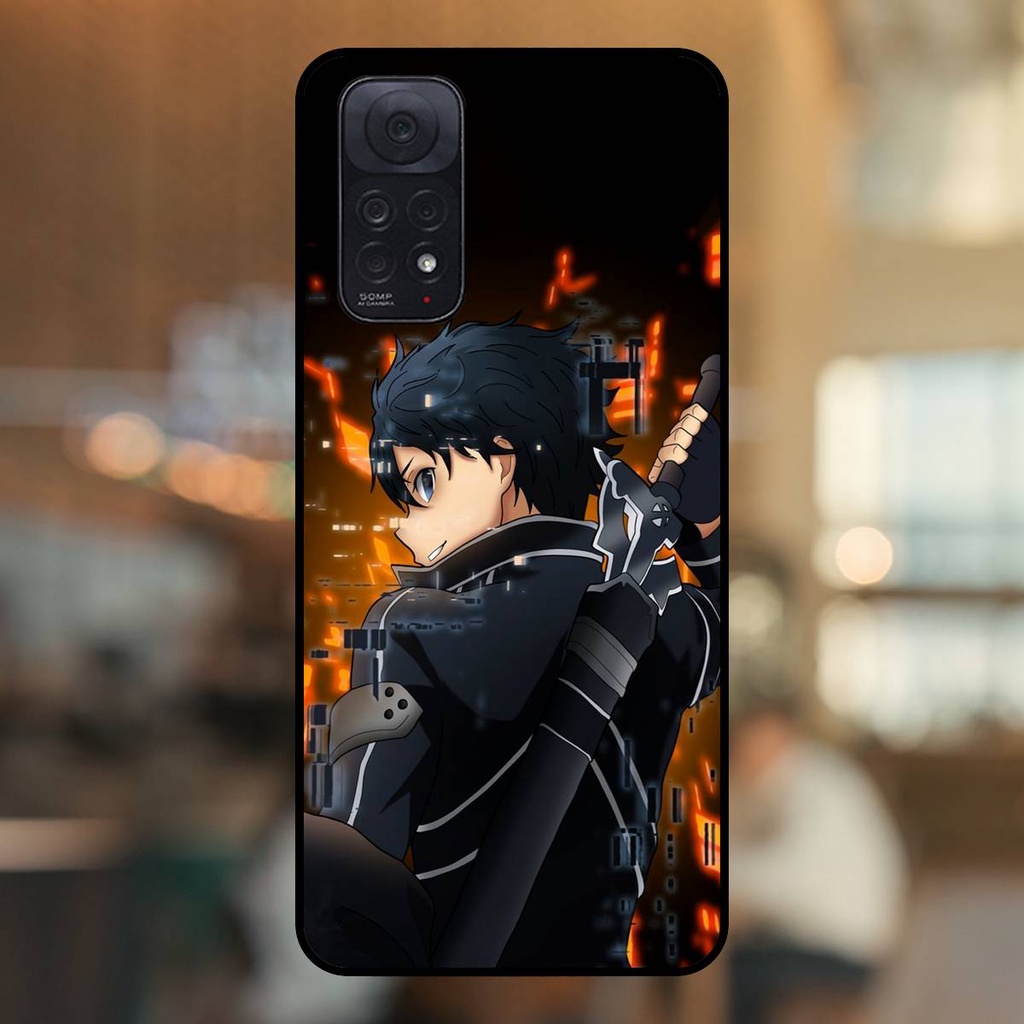 Ốp lưng điện thoại Redmi Note 11 viền đen Kirito Sword Art Online