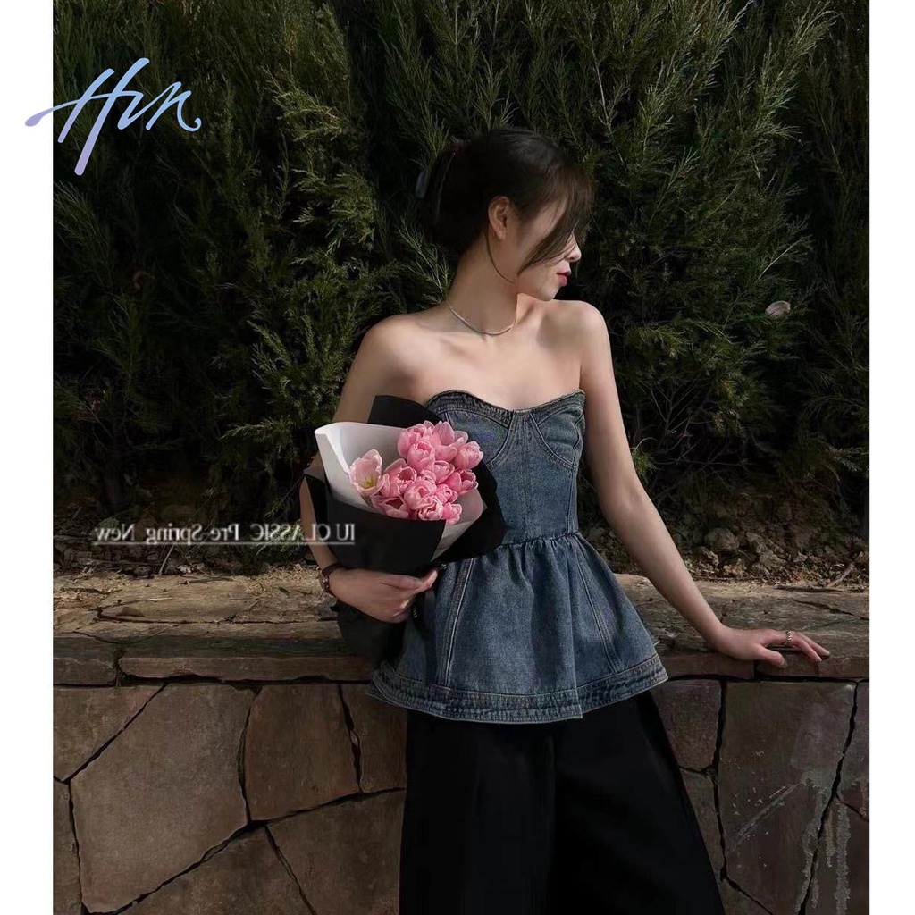 Áo Ống Denim Không Tay Thời Trang Cá Tính Cho Nữ