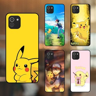 Ốp lưng điện thoại Samsung A03 viền đen Pikachu Pokemon