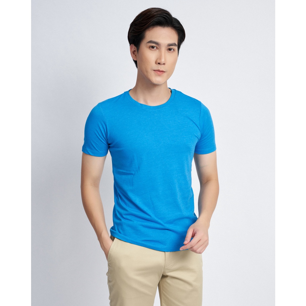 Áo thun nam chất Cotton Pima cao cấp thoáng mát 8057 màu xanh da trời - Áo phông nam Vulcano