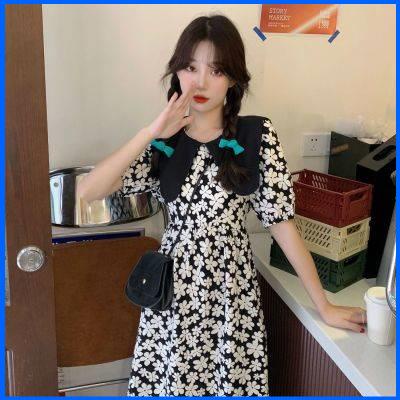 váy babydoll đâm babydoll đâm du tiec Đầm Dài Dáng Rộng Tay Phồng Cổ Búp Bê Họa Tiết Hoa Thời Trang Mùa Hè Kiểu Mới
