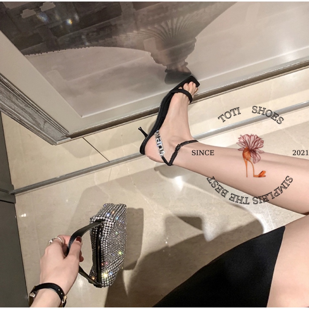 SANDAL CAO GÓT TOTIIE STORE - GIÀY THỜI TRANG QUAI NGANG MẢNH - GUỐC NỮ CAO 5 PHÂN G2206450